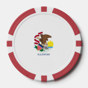 Lot De Jeton De Poker Drapeau de l'Illinois