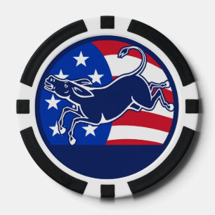 Lot De Jeton De Poker Drapeau démocrate âne