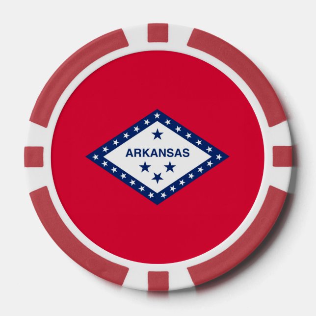 Lot De Jeton De Poker Drapeau d'État Arkansas (Recto)