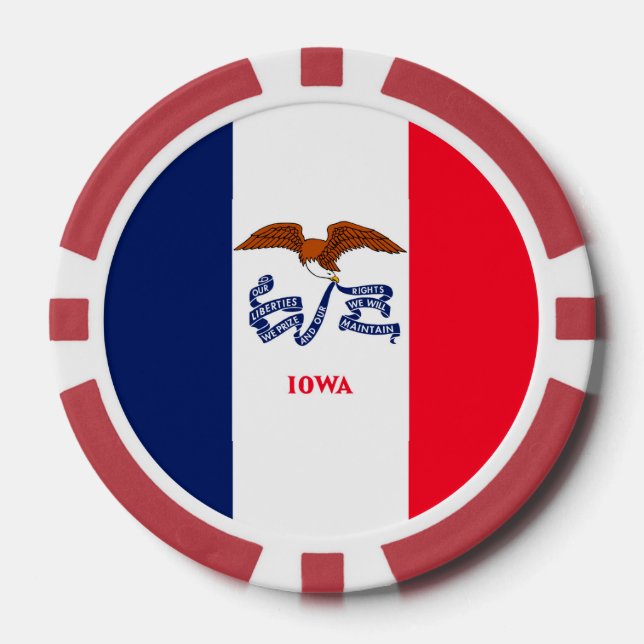 Lot De Jeton De Poker Drapeau d'État Iowa (Recto)
