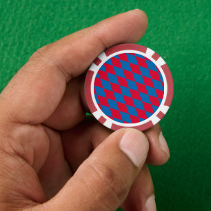 Lot De Jeton De Poker Drapeau diamant Bavière bleu et rouge Motif