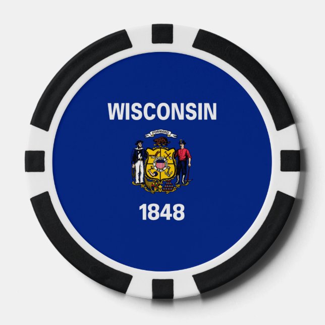 Lot De Jeton De Poker Drapeau du Wisconsin (Recto)