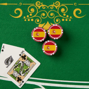 Lot De Jeton De Poker Drapeau espagnol