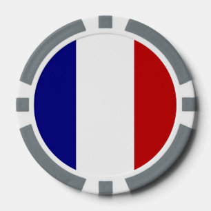 Lot De Jeton De Poker Drapeau français