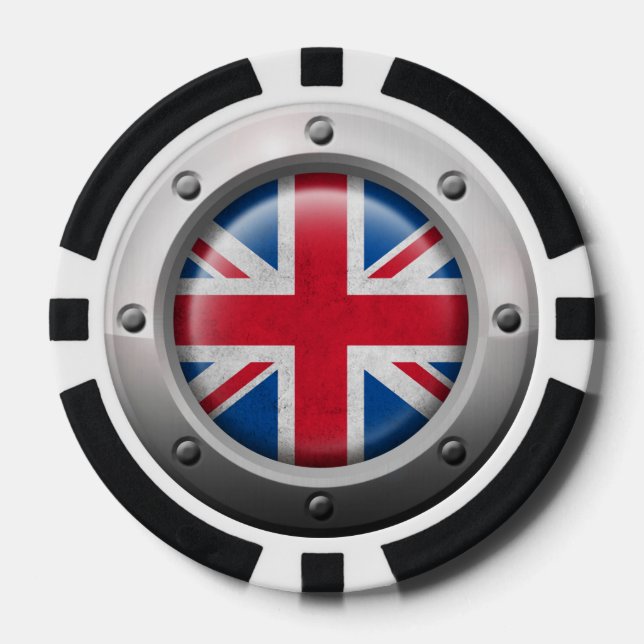 Lot De Jeton De Poker Drapeau industriel britannique avec acier Graphic (Recto)