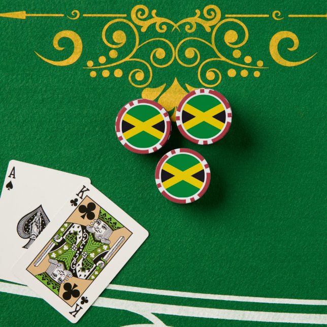 Lot De Jeton De Poker Drapeau jamaïcain (Table de poker (pile))