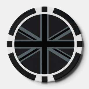 Lot De Jeton De Poker Drapeau noir Union Jack UK Design