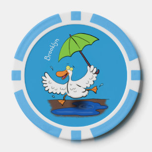 Lot De Jeton De Poker Drôle canard avec parapluie dessin animé