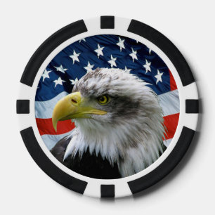 Lot De Jeton De Poker Eagle chauve patriotique et drapeau américain