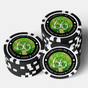 Lot De Jeton De Poker Élégant 66ème anniversaire de Mariage Titanite
