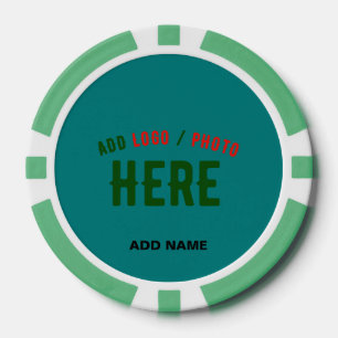 LOT DE JETON DE POKER ÉLÉGANT MODERNE PERSONNALISÉ TURQUOISE VERT VÉRIFI