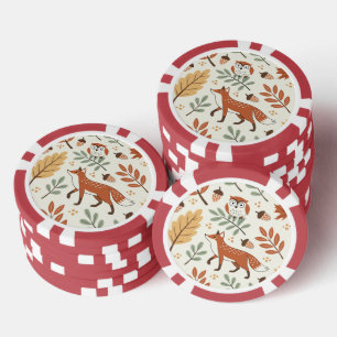 Lot De Jeton De Poker Élégant Motif d'automne scandinave