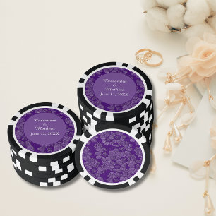 Lot De Jeton De Poker Élégantes marguerites en Mariage violet
