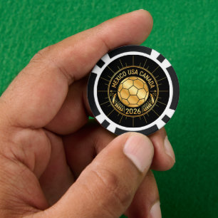 Lot De Jeton De Poker Emblème de football doré 2026   Mexique États-Unis