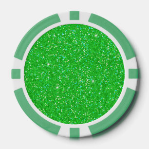 Lot De Jeton De Poker Émeraude Vert Parties scintillant Effet Étincelle
