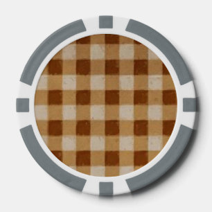 Lot De Jeton De Poker En vichy rétro Brown