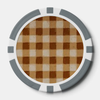 Lot De Jeton De Poker En vichy rétro Brown