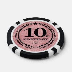 Lot De Jeton De Poker Entreprise Rose 10e Anniversaire