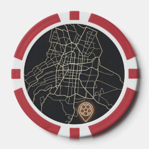 Lot De Jeton De Poker Épinglette de carte de NYC minimaliste en ligne po
