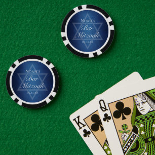 Lot De Jeton De Poker Étoile de David moderne bleue pour une fête de Bar