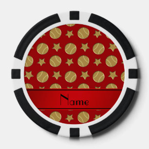 Lot De Jeton De Poker Étoiles de base-ball rouges nommées personnalis