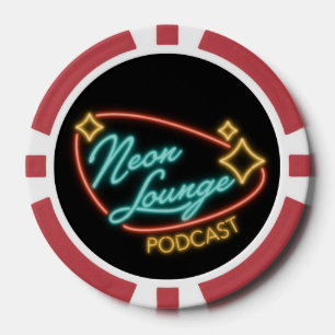 Lot De Jeton De Poker Étui pour téléphone avec logo Neon Lounge
