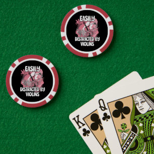 Lot De Jeton De Poker Facilement Distrait Par Les Violons