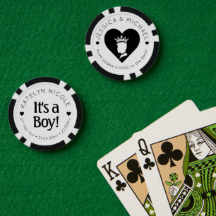 Lot De Jeton De Poker Faire-part de naissance personnalisé bébé garçon p