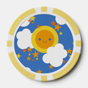 Lot De Jeton De Poker Falln Kawaii Moon, Étoiles, Soleil