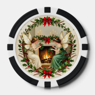 Lot De Jeton De Poker Fées de Noël d'époque victorienne