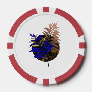 Lot De Jeton De Poker Ferme bleue sur cercle noir