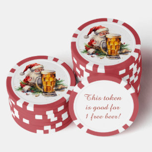 Lot De Jeton De Poker Festive Noël bière boisson gratuite