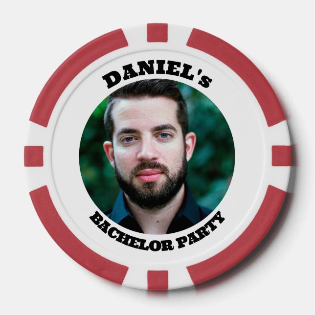 Lot De Jeton De Poker Fête de Bachelor Personnalisée avec Photo Personna (Recto)