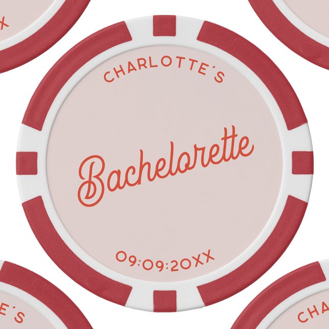 Lot De Jeton De Poker Fête de Bachelorette personnalisée (Personalized custom text bachelorette party poker chips)
