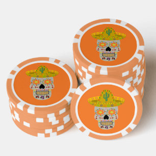 Lot De Jeton De Poker Fête mexicaine du crâne mort