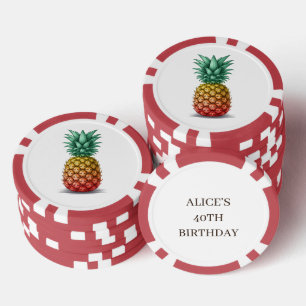 Lot De Jeton De Poker Fête tropicale avec ananas