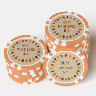 Lot De Jeton De Poker Feuilles de chêne de Thanksgiving