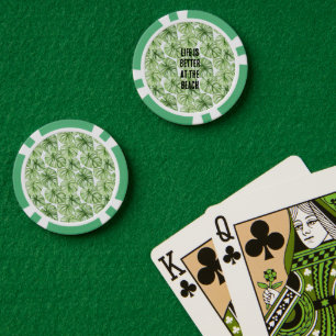 Lot De Jeton De Poker Feuilles de palmier vert tropical