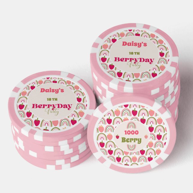 Lot De Jeton De Poker Fields fraises délicieux Anniversaire (Empiler)