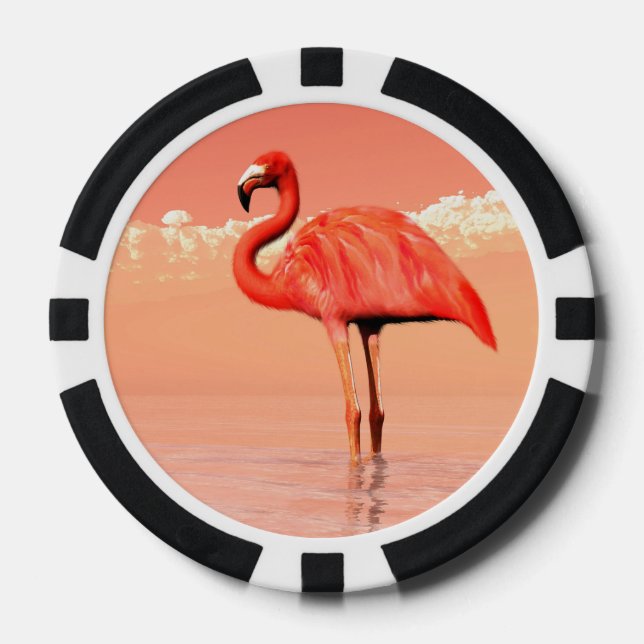 Lot De Jeton De Poker flamant rose (Recto)