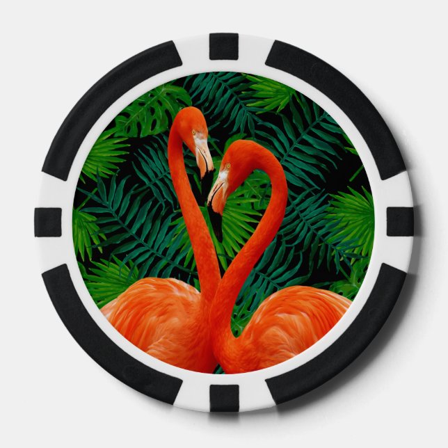 Lot De Jeton De Poker Flamant rose Paradise Poker Chips, Noir (Recto)