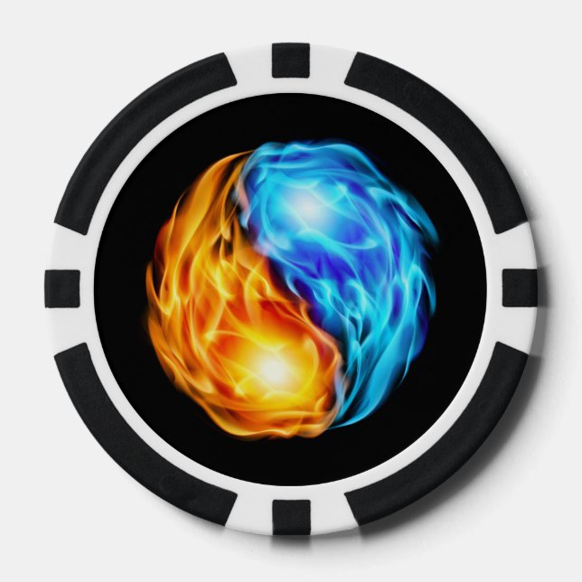 Lot De Jeton De Poker Flames jumelles (Recto)