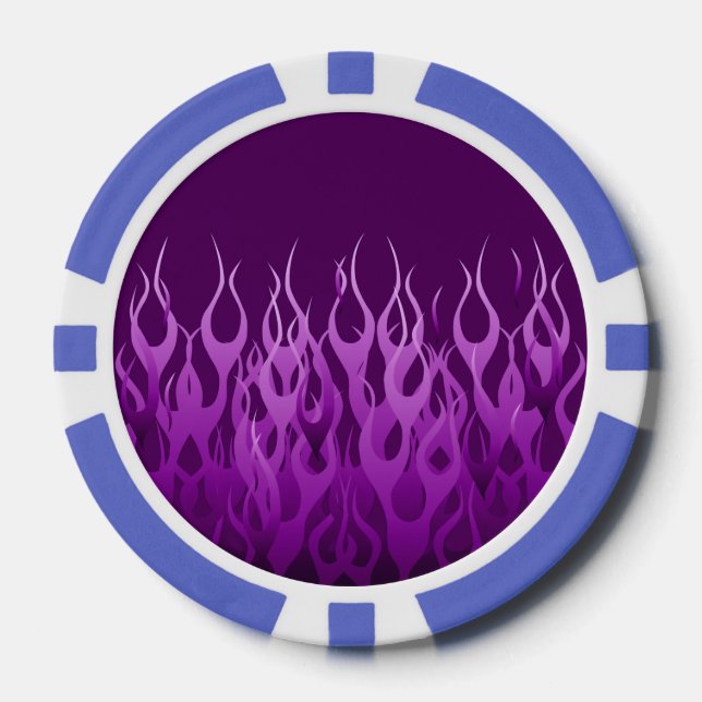 Lot De Jeton De Poker Flammes de course violet cool Flames de broches (Recto)