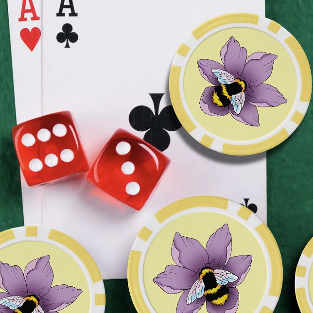 Lot De Jeton De Poker Fleurs de lavande de bourdon Jaune (Créateur téléchargé)