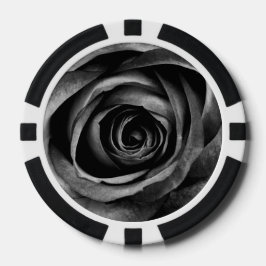 Lot De Jeton De Poker Floral Rose noir Vintage décoratif