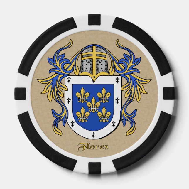 Lot De Jeton De Poker Flores Armoiries héraldiques (Recto)