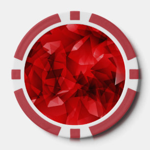 Lot De Jeton De Poker Fond de cristal géométrique abstrait rouge