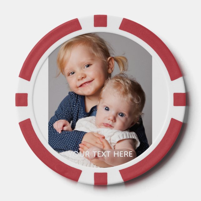 Lot De Jeton De Poker Full Vertical Photo Script Custom Text (Recto)
