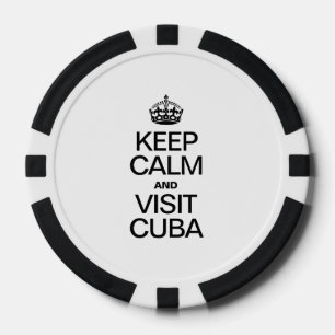LOT DE JETON DE POKER GARDEZ LE CALME ET VISITEZ CUBA