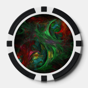 Lot De Jeton De Poker Genesis Green Art Abstrait